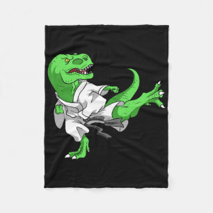 Karate T-Rex Dino Schüler Dinosaurier Lehrer Karat Fleecedecke