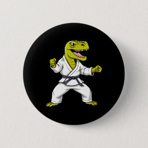 Karate T-Rex Kampfsport Taekwondo Kickboxen für Button