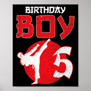 Karate Taekwondo 5 Jahre alte Geburtstags-Kampfspo Poster