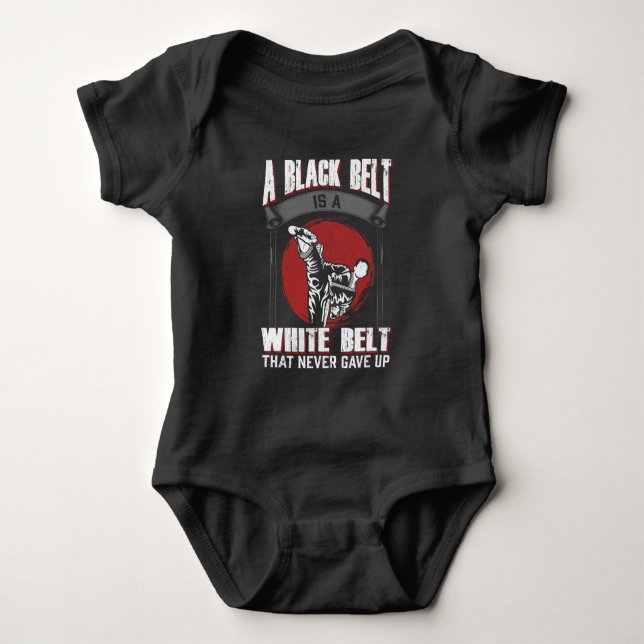 Karate Taekwondo Black Belt Kampfkünste Baby Strampler (Vorderseite)