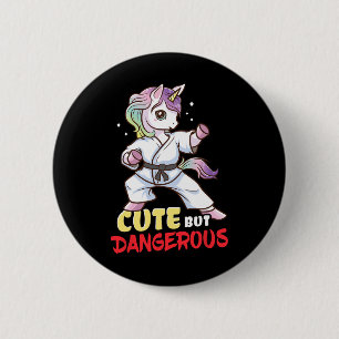 Karate Taekwondo Einhorn Geschenk Button