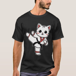 Karate Taekwondo Funny Cat Jiu Jitsu Girls T-Shirt