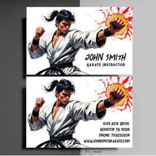 Karate Taekwondo Judo Martial Arts Instructor Visitenkarte