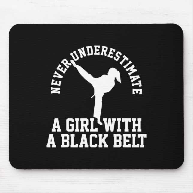 Karate Taekwondo Schwarzgürtel Mädchen  Mousepad (Vorne)
