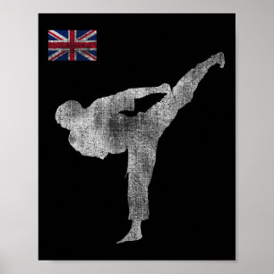 Karate-Team Martial Arts Mma Kick England Englisch Poster
