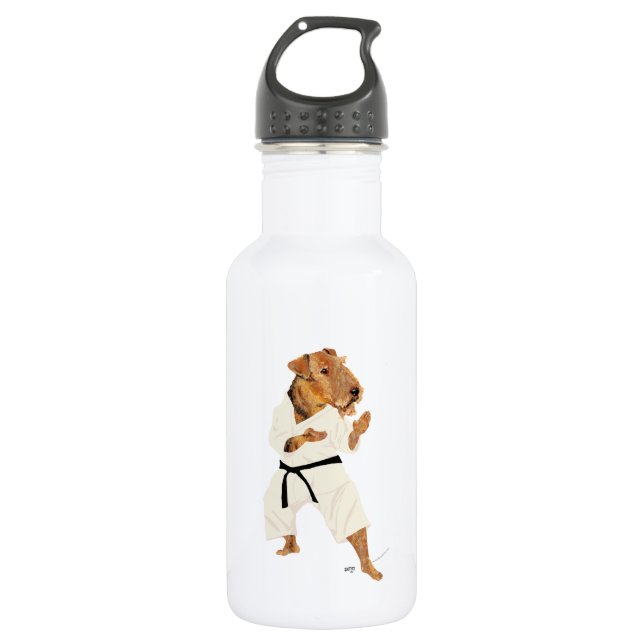 Karate Terrier Trinkflasche (Vorderseite)