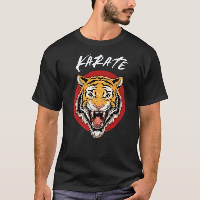 Karate-Tiger-Kopf T-Shirt (Vorderseite)