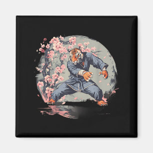 Karate Tiger Taekwondo Jiu-Jitsu Sakura Blumen Magnet