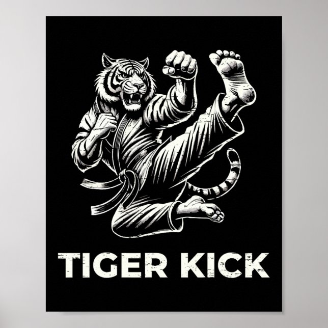 Karate-Tiger-Tritt Fierce Martial Arts  Poster (Vorne)