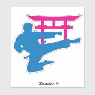 Karate Torii Neon Kämpfer Aufkleber