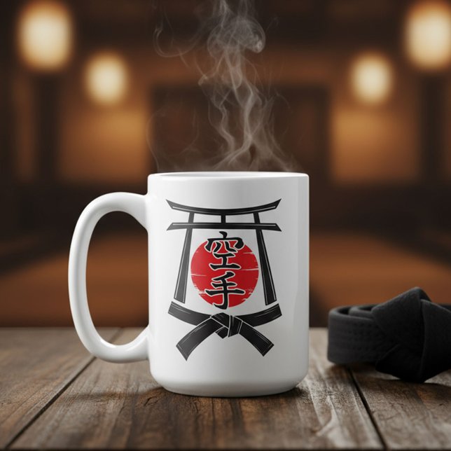 Karate - Torii-Tor, Sonne und Kanji  Kaffeetasse (Von Creator hochgeladen)