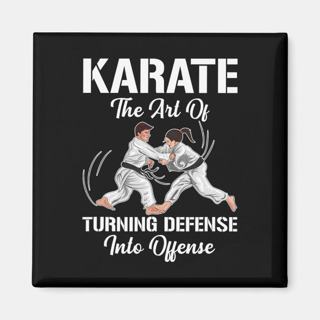 Karate-Training-Offensive Schwarzgurtel Sport Mart Magnet (Vorne)