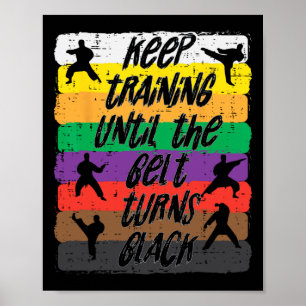 Karate-Trainingsgürtel wird schwarz Kampfsport Män Poster