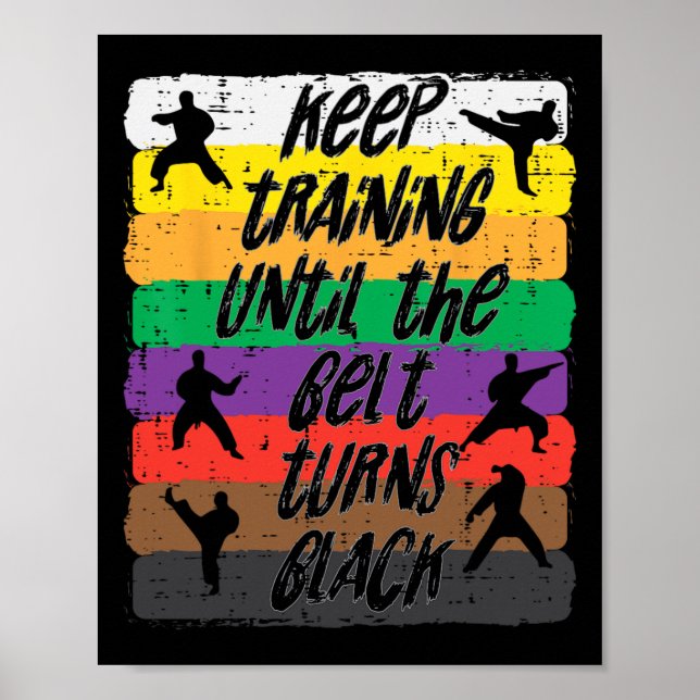 Karate-Trainingsgürtel wird schwarz Kampfsport Män Poster (Vorne)