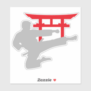 Karate-Tritt Torii-Tor Aufkleber