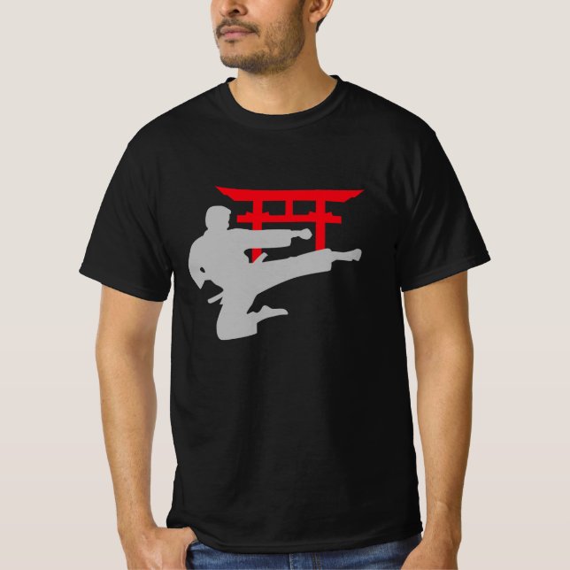 Karate-Tritt Torii-Tor T-Shirt (Vorderseite)