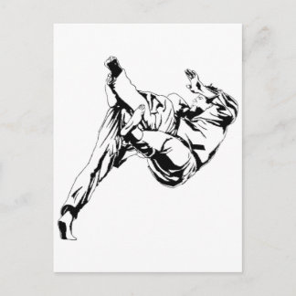 Karate und ein Judo. Werftechnik Postkarte