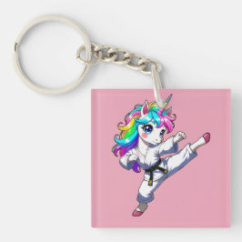 Karate unicorn schlüsselanhänger