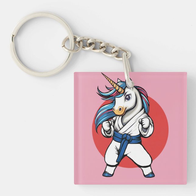 Karate Unicorn The cutest fighter Schlüsselanhänger (Vorderseite)