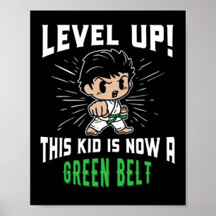 Karate-Uniform für Kinder, Grüner Gürtel-Auszeichn Poster