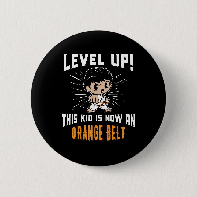 Karate-Uniform für Kinder Orange Gürtel-Auszeichnu Button (Vorderseite)