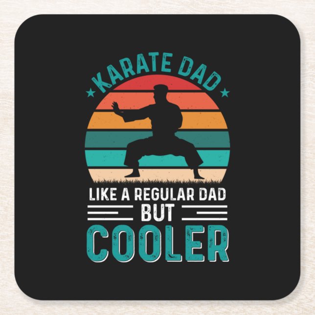 Karate Vater Rechteckiger Pappuntersetzer (Vorderseite)