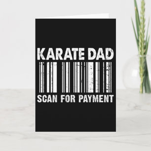 Karate-Vater Scanne Zum Bezahlen Rcode Vater-Tag Karte