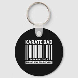 Karate-Vater scannt zur Zahlung lustiger Rcode-Vat Schlüsselanhänger