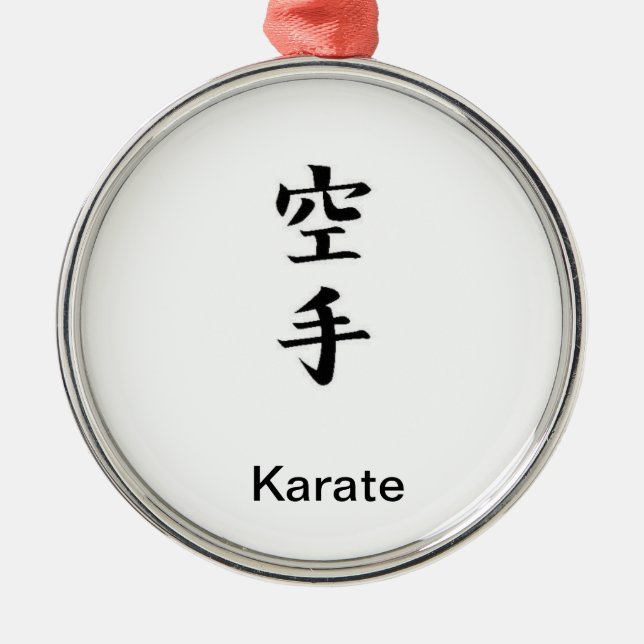 Karate-Verzierung Silbernes Ornament (Vorne)
