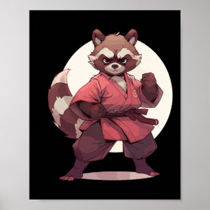 Karate-Waschbär Anime Waschbär Martial Arts T Mart Poster