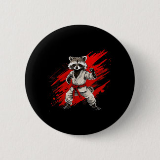 Karate-Waschbär-Motiv Taekwondo Jiu-Jitsu Mma Button