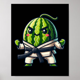 Karate Wassermelonen Meister Süßer Kämpfer Poster