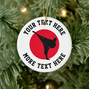 Karate-Weihnachtsbaumverzierung für Kampfkünste Keramik Ornament