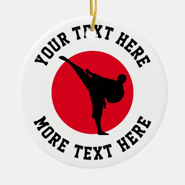 Karate-Weihnachtsbaumverzierung für Kampfkünste Keramik Ornament (Vorne)