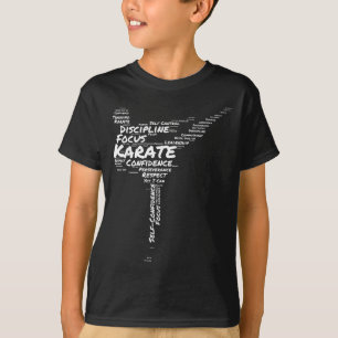 Karate Wortwolke Seitwärtstritt Motivierend Inspir T-Shirt