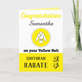 Karate Yellow Belt Promotion Carte Félicitations