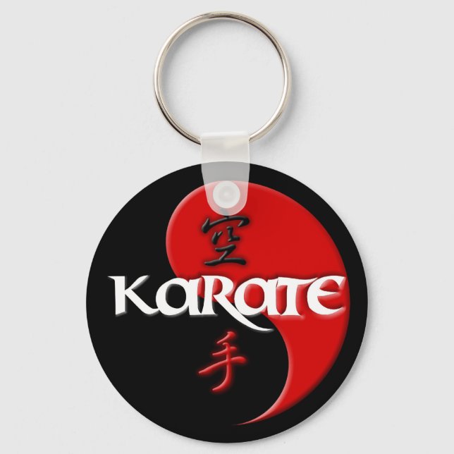 Karate Yin Yang Dark Key Chain Schlüsselanhänger (Vorderseite)