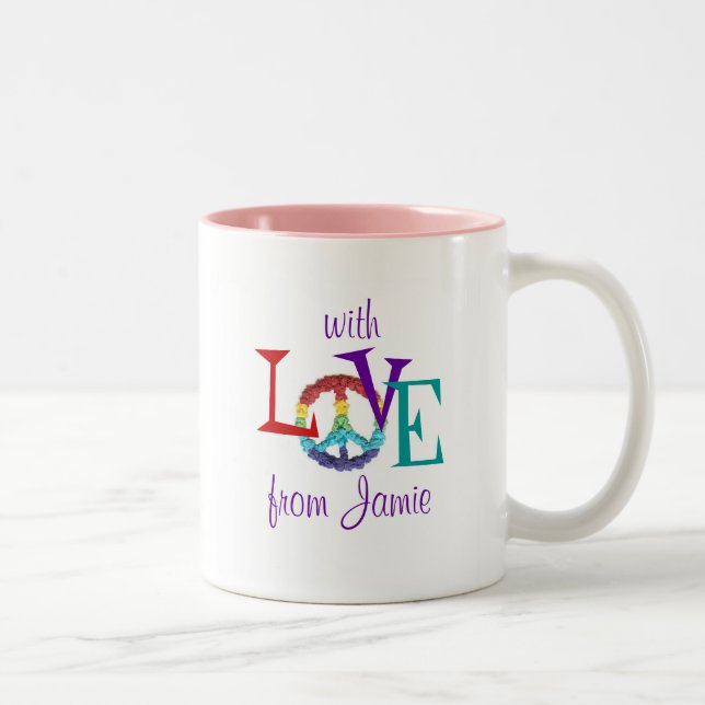 KarateKat Frieden-undLiebe Tasse (Rechts)