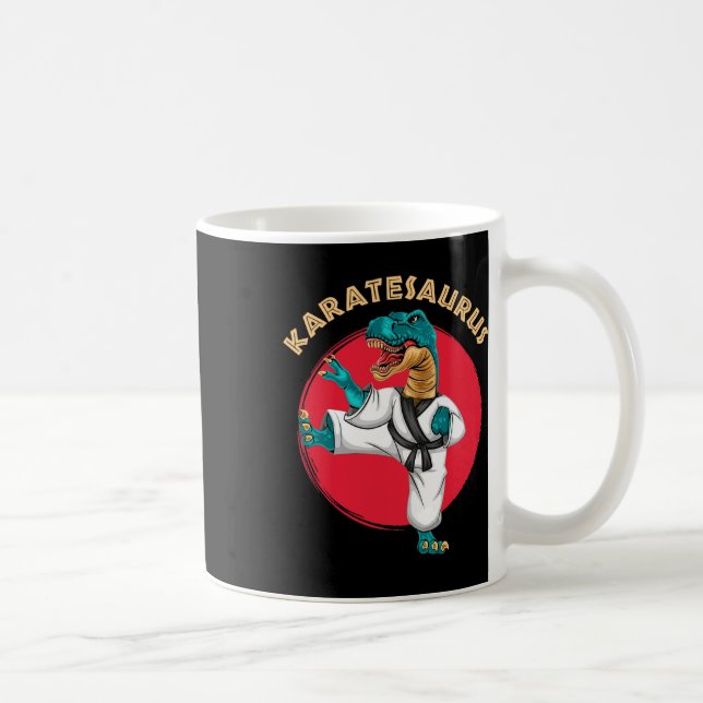 Karatesaurus Lustiger Karate Dinosaurier  Kaffeetasse (Rechts)