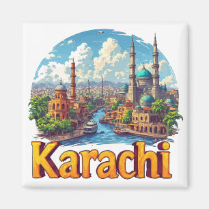 Karatschi Pakistan Stadtgeschenk für Reisende 🗺️ Magnet