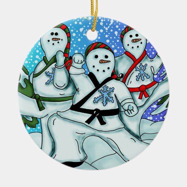 Karatschmuck Snowmen Keramikornament (Vorne)
