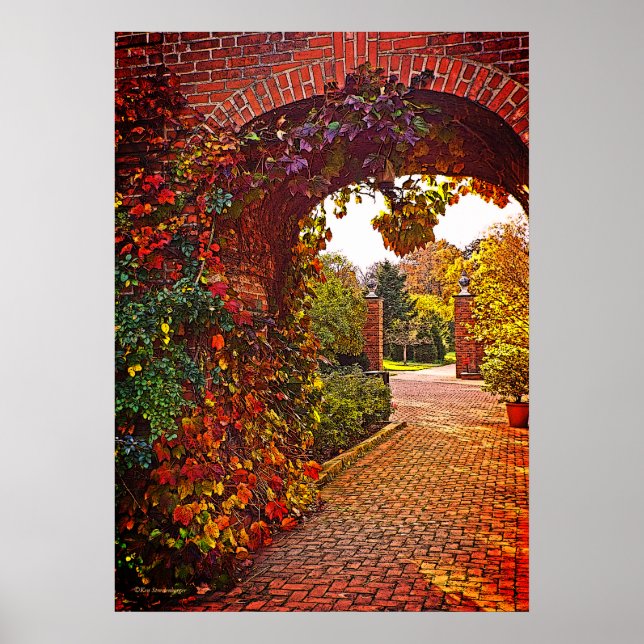 KARCHENBRICK-EINGANG, FALL FOLIAGE, GARTEN ÜBER POSTER (Vorne)