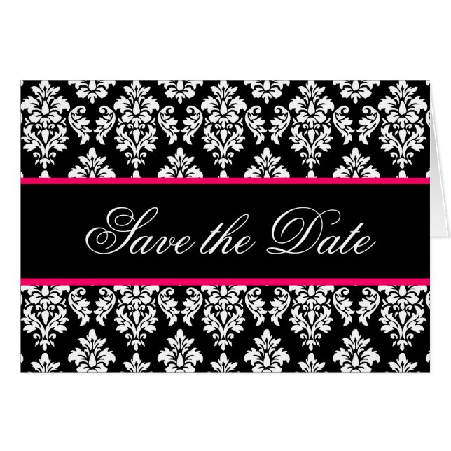 Kardiert Save the Date Monogramm-heißes (Vorderseite (Horizontal))