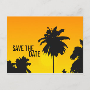 Kardiert Save the Date Palmen Sun Ankündigungspostkarte