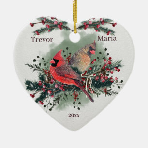 Kardinal 1. Weihnachten gemeinsam Keramik Ornament