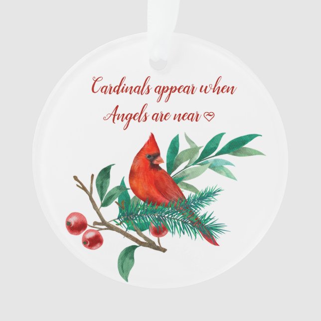 Kardinal Angels Erinnerung Personalisiertes Foto Ornament (Vorderseite)