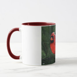 Kardinal auf Kiefernzweig Tasse