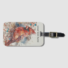 Kardinal auf Virginia Road Map anpassbar Gepäckanhänger