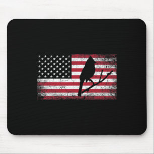Kardinal Bird 4. Juli Amerikanische Flagge Amerika Mousepad