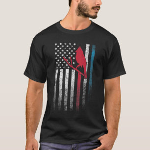 Kardinal Bird 4. Juli Amerikanische Flagge Amerika T-Shirt